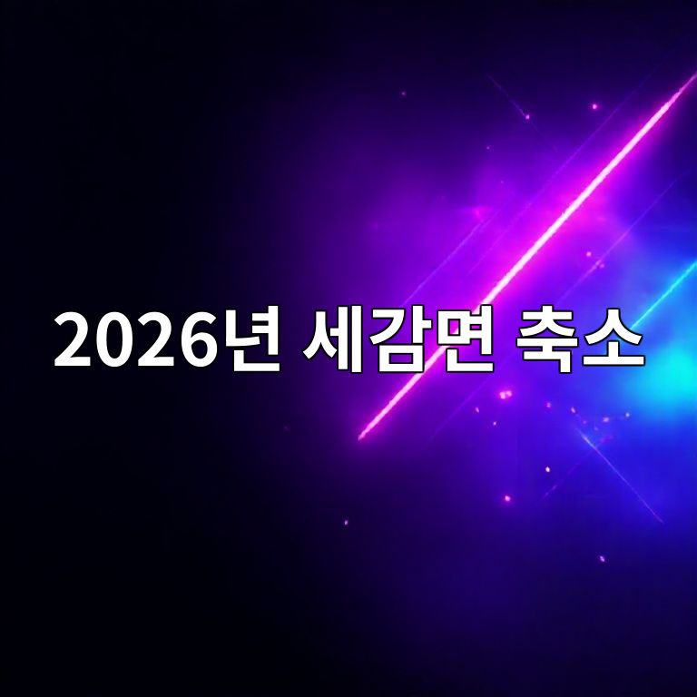 2025년 vs 2026년 세감면 혜택 비교