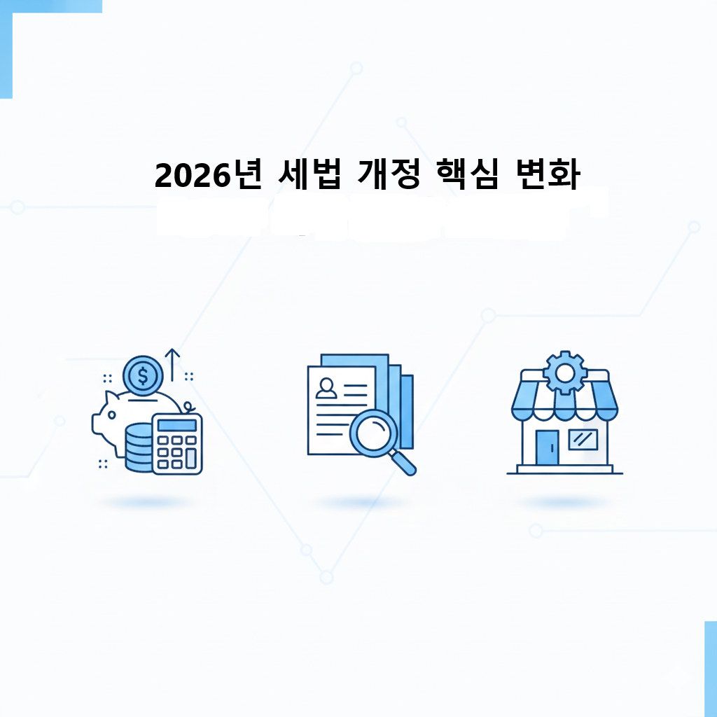 2026년 세법 개정 핵심 변화 요약 이미지