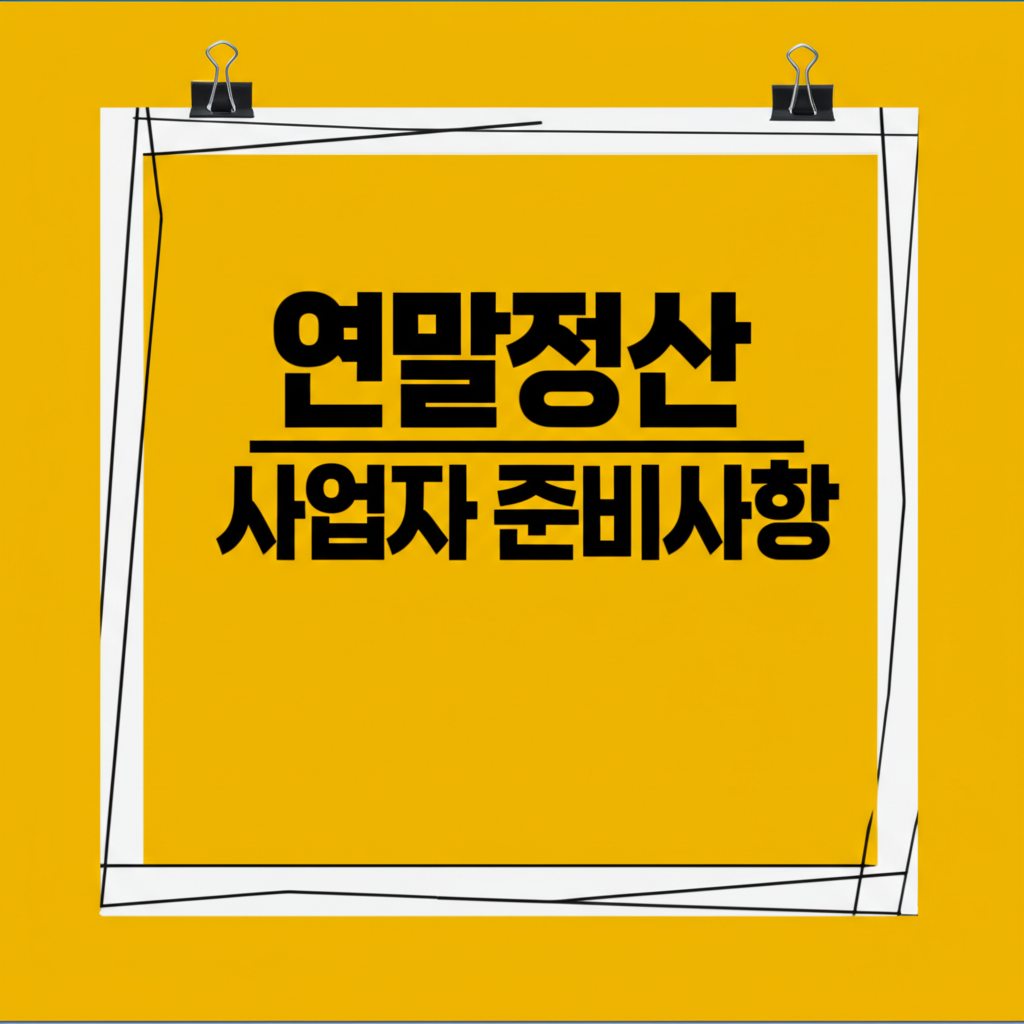 연말정산 사업자 준비사항