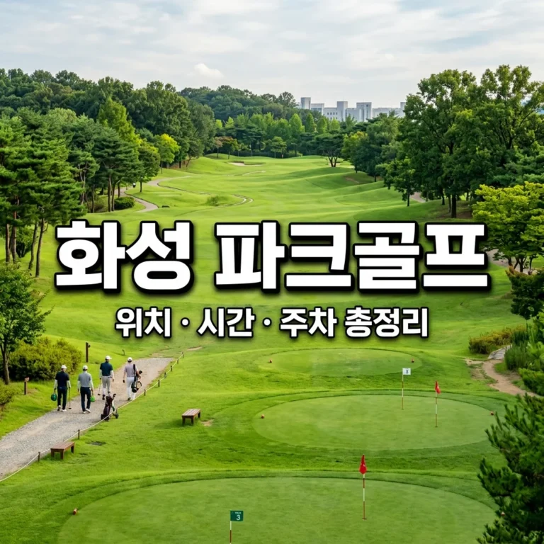 화성시 파크골프장 위치 영업시간 주차 안내 총정리 (2026 최신판)