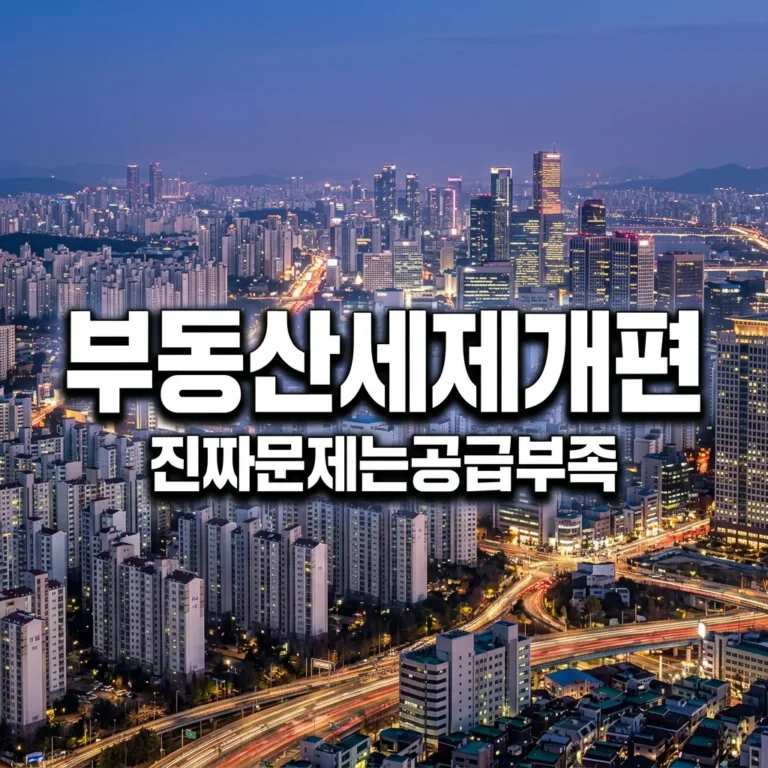 부동산 세제 개편 예고, 집값 상승보다 무서운 2026년 공급 절벽