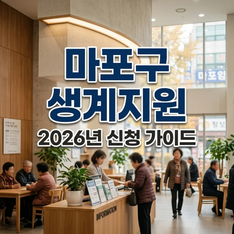 마포 저소득 주민 특별생계 보호 신청방법 및 조회 안내 (2026)