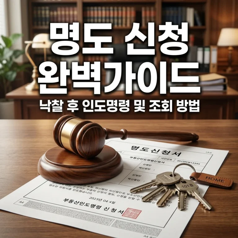 경매 낙찰 후 명도 신청방법 및 조회 안내: 인도명령부터 집행까지