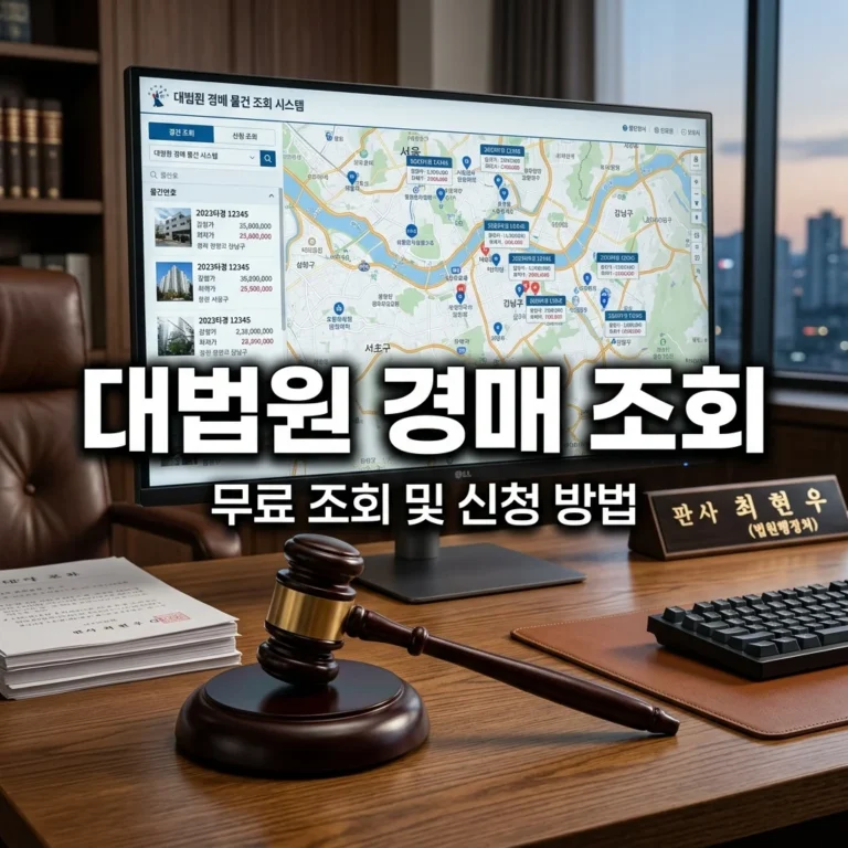 대법원 경매 물건 조회 신청방법 및 무료 사이트 이용법 (2026)
