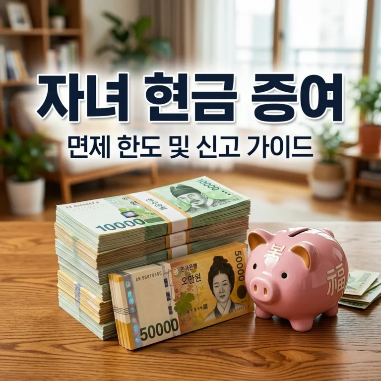 자녀에게 현금 증여 방법 총정리: 세금 없이 주는 한도와 신고법