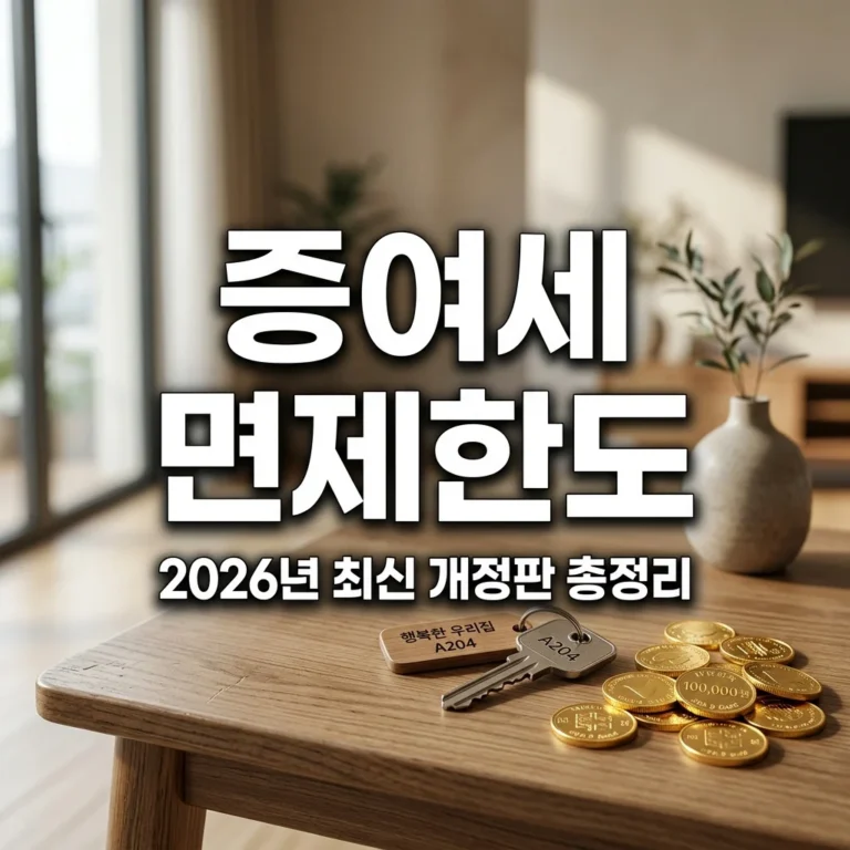 2026년 증여세 면제 한도 총정리: 자녀·혼인·부부 공제 혜택 완벽 가이드