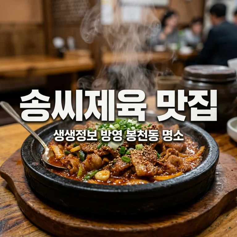 생생정보 송씨제육 관악구 봉천동 맛집 위치 가격 방문 꿀팁 총정리