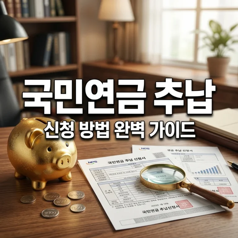 국민연금 추납 신청 방법 완벽 가이드: 조건 및 보험료 계산법