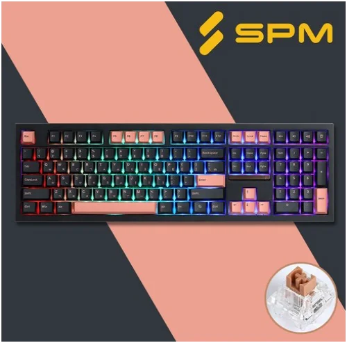 SPM PL108W 아라 키보드 패키지 전면 이미지와 스위치 모습