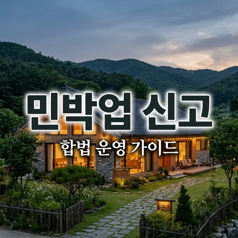 민박업 신고 방법 및 절차, 합법적인 숙박업 운영 가이드