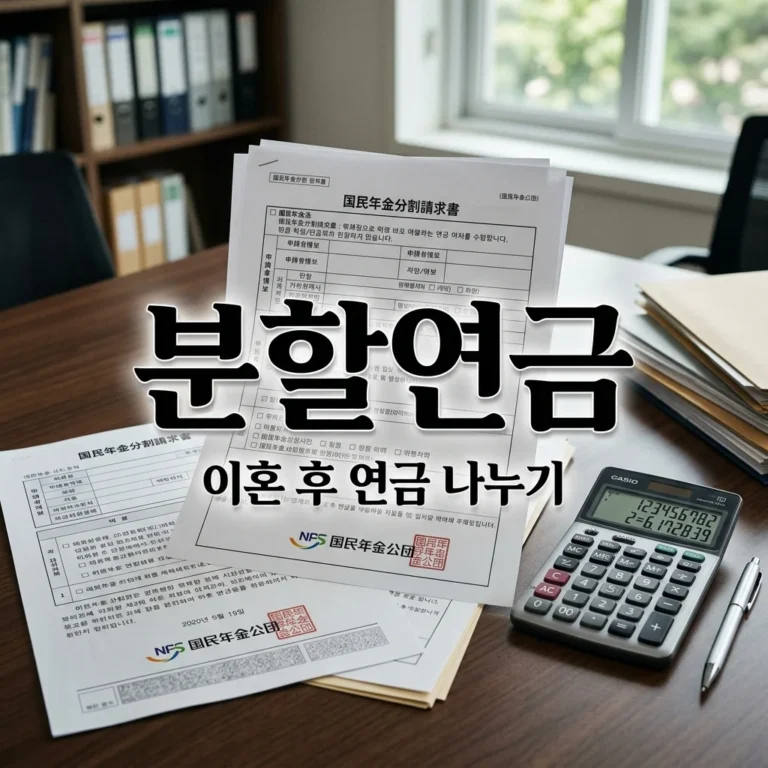 국민연금 이혼 분할연금 신청 조건과 수령액 계산 방법