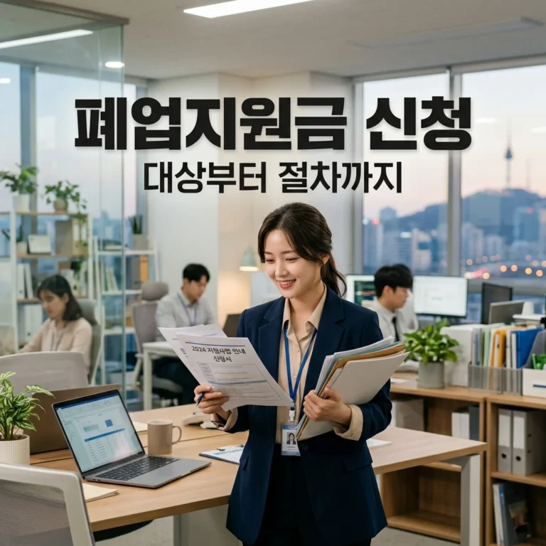 폐업지원금 신청 방법: 소상공인 재기 지원금 대상 및 절차 총정리