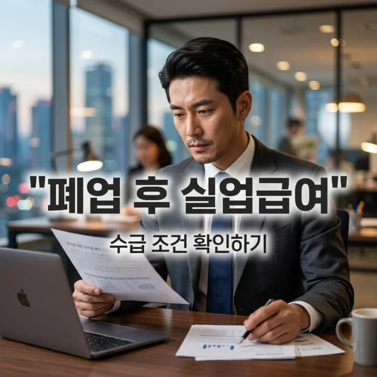 폐업 후 실업급여, 자영업자도 받을 수 있는 조건과 신청 절차