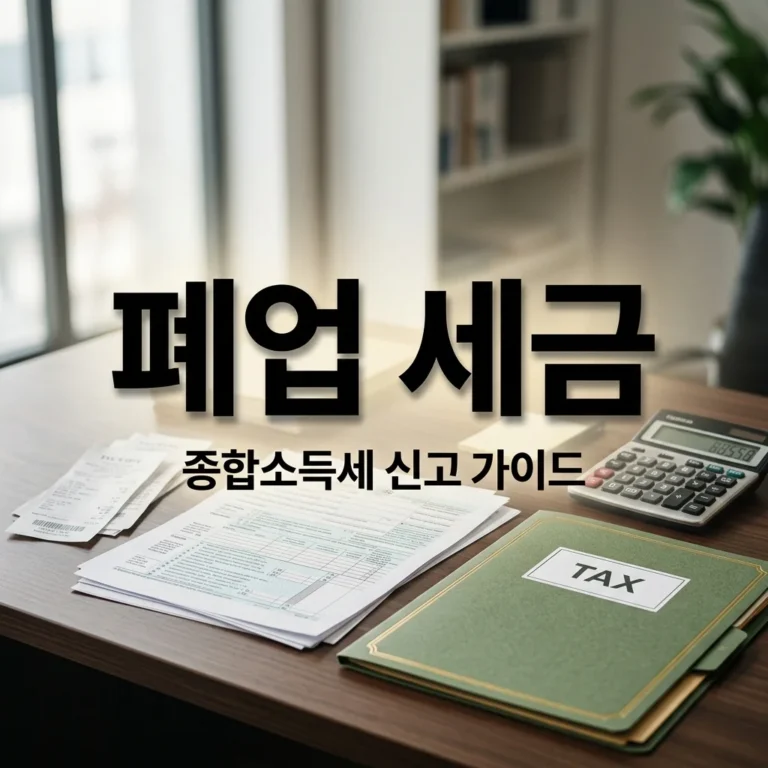 폐업 시 종합소득세 신고, 놓치면 안 되는 핵심 정리