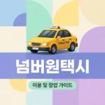 넘버원택시 이용법 및 개인택시 면허 양수 핵심 정리