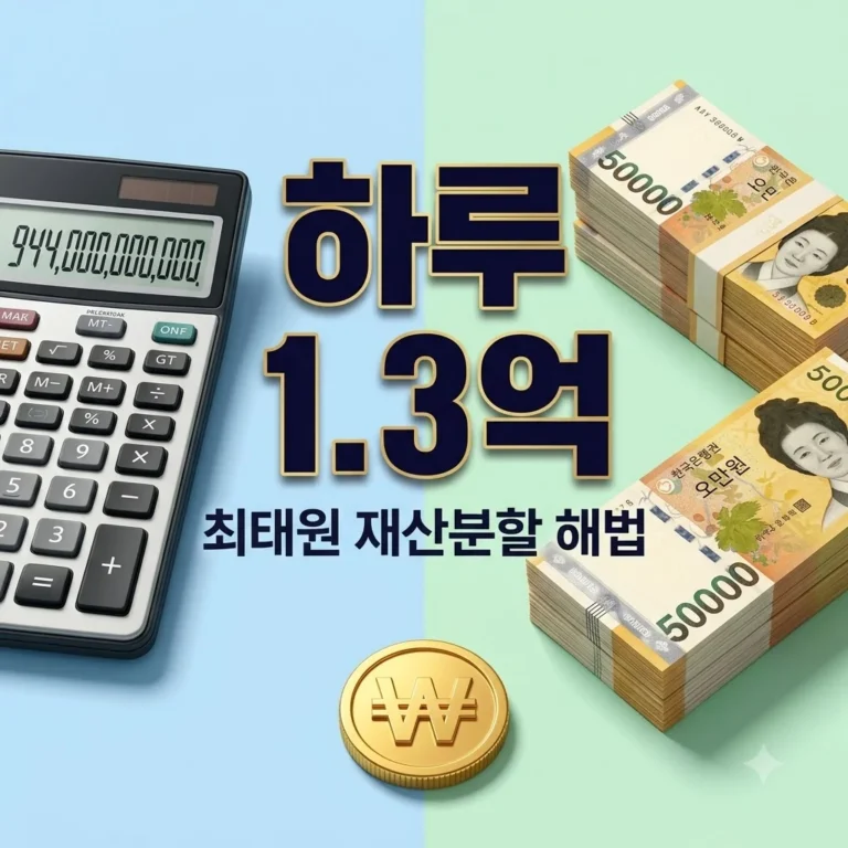 최태원 9440억 지연이자 1.3억, 현금 마련의 모든 것 (2026년 7월)