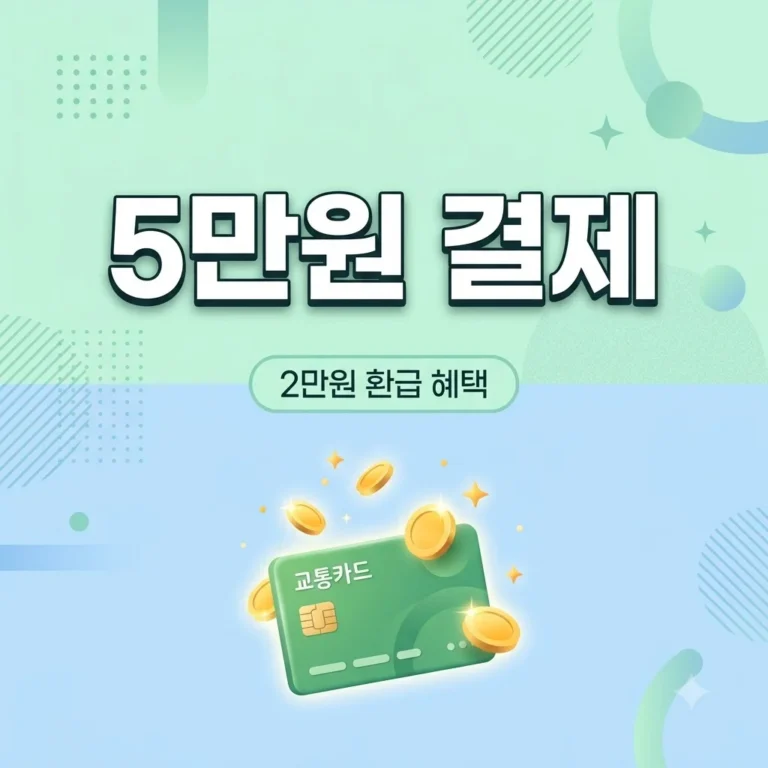 K패스 수도권 5만원 결제 시 2만원 환급 대상 조건 및 신청 안내