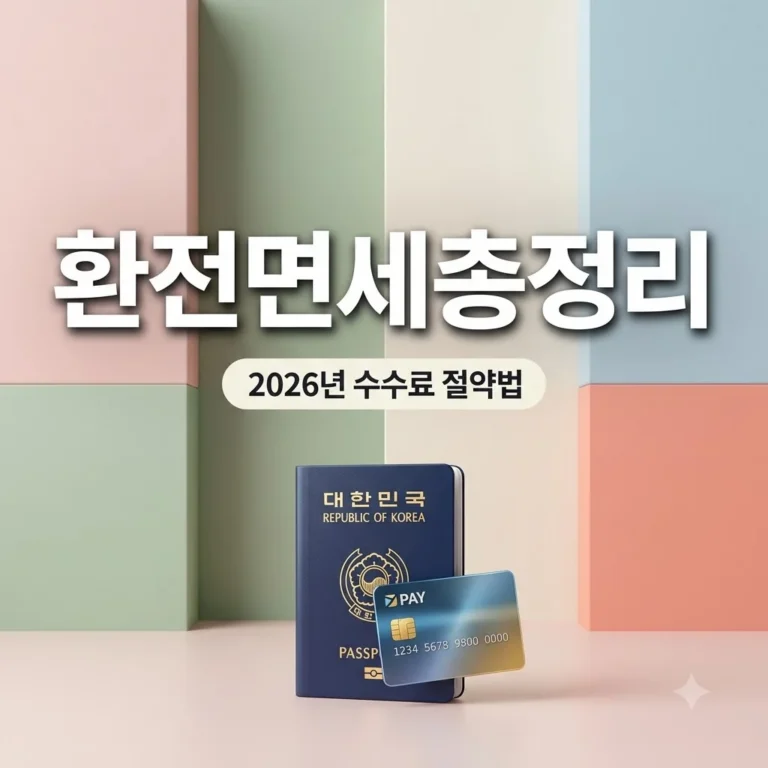 2026 해외여행 환전 방법 및 면세 한도 수수료 절약 총정리