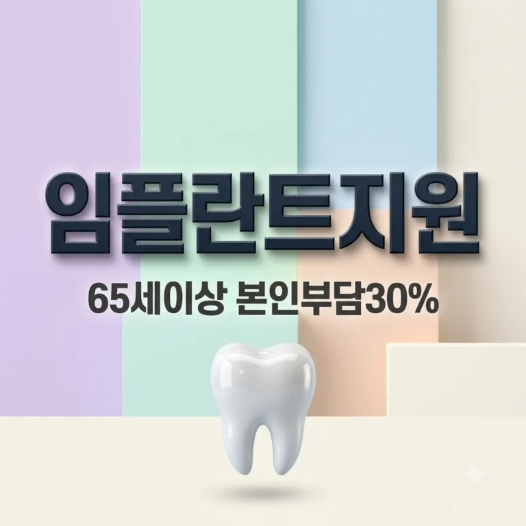 65세 노인임플란트지원 조건 및 자격 본인부담금 30% 총정리