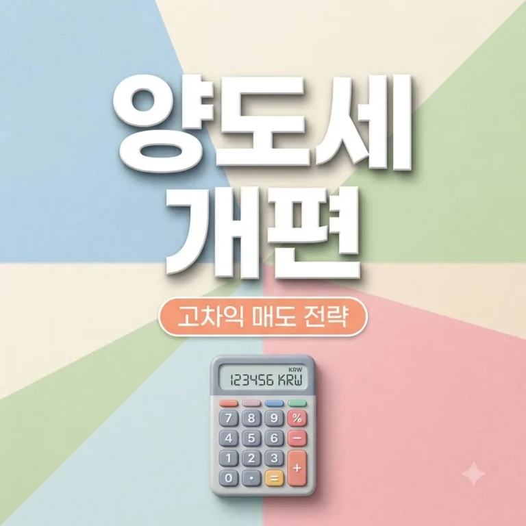 양도세 고차익 매도 유인카드 정부 발표와 절세 전략 총정리