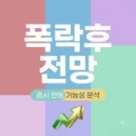 코스피 10.8% 폭락 후 전망과 대응 전략: 증시 반등 가능성 분석