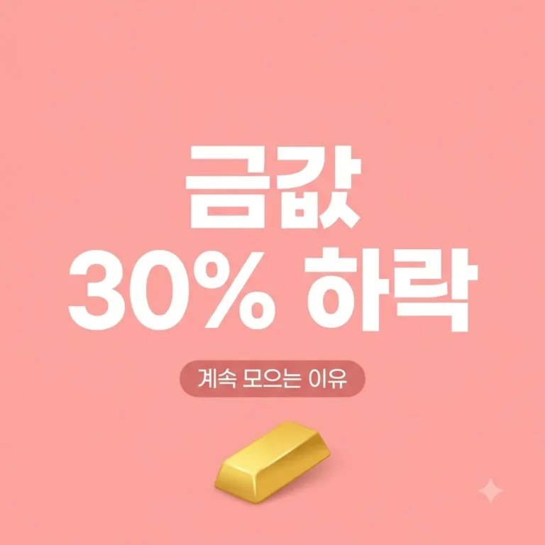 금값 30% 하락에도 계속 모으는 진짜 이유 3가지와 매수 전략