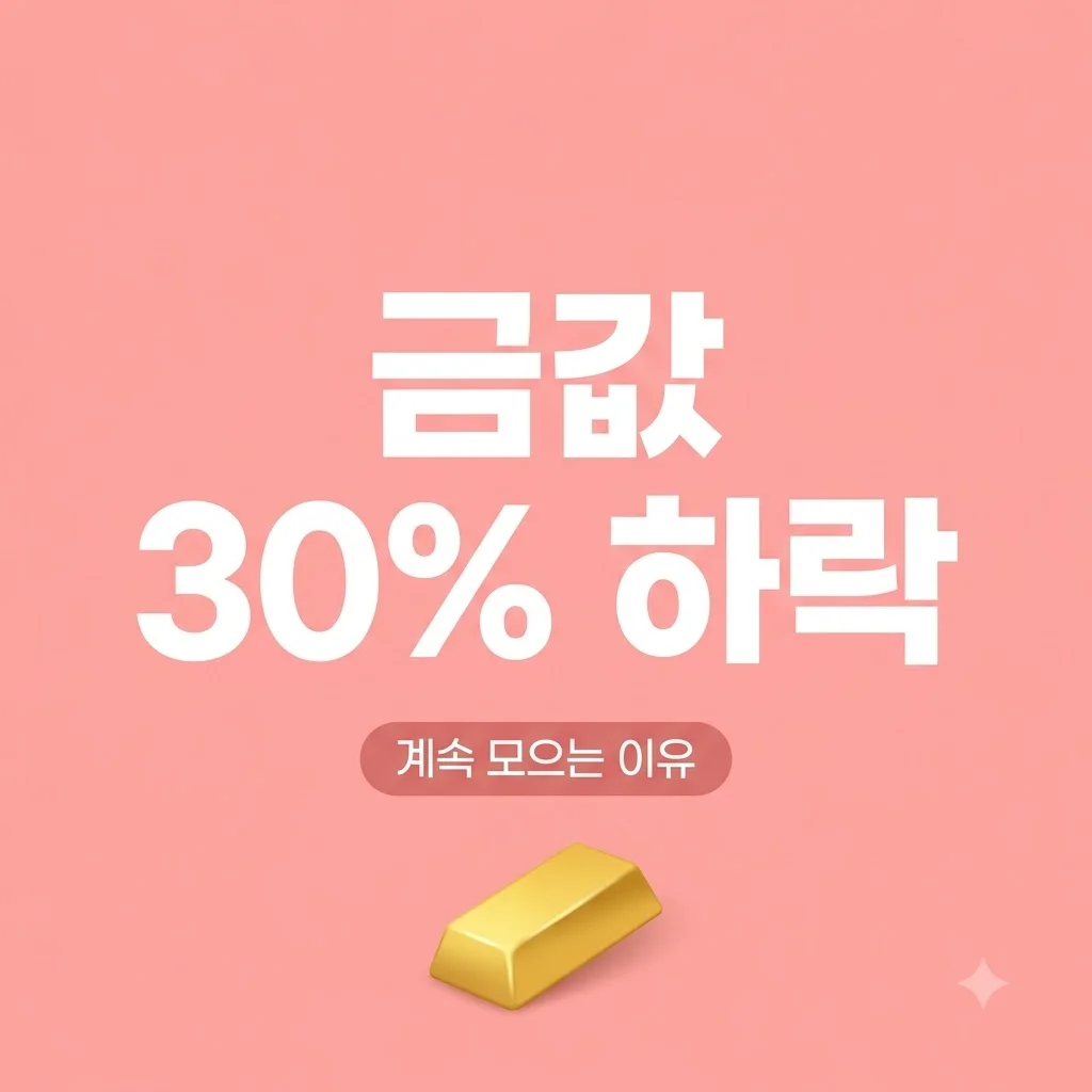 금값 30% 하락에도 계속 모으는 진짜 이유 3가지와 매수 전략
