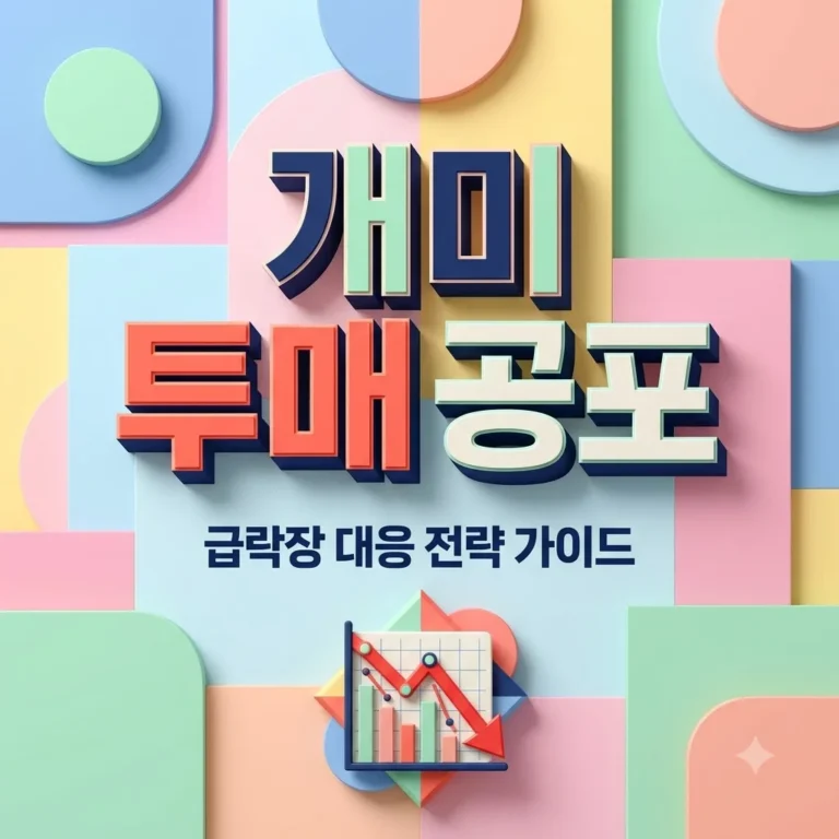 코스피 9114→5663 폭락 및 개미 투매 공포 속 현실적인 대응 전략