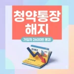 청약통장 30만명 해지 가입자 2600만 붕괴, 유지와 해지 선택 기준