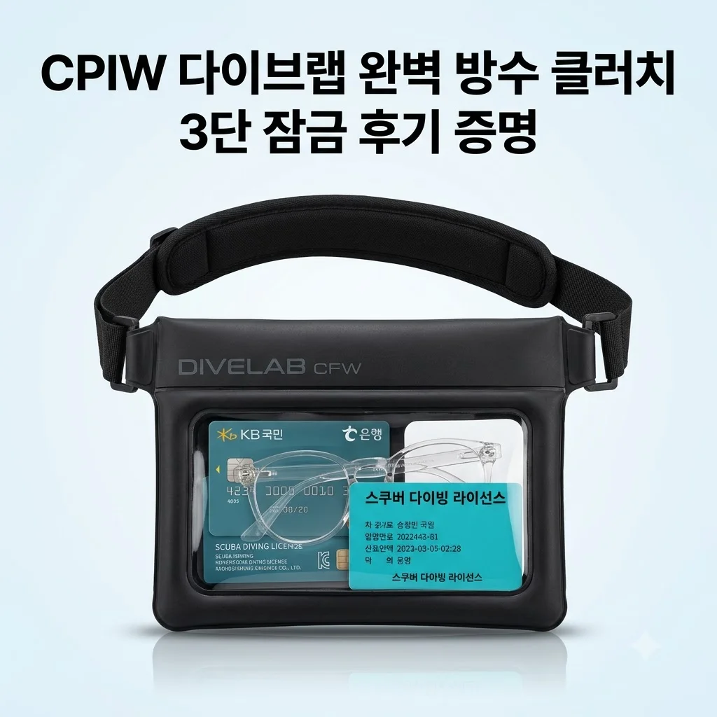 CPIW 다이브랩 방수팩 클러치 3단 잠금 완벽 방수 후기