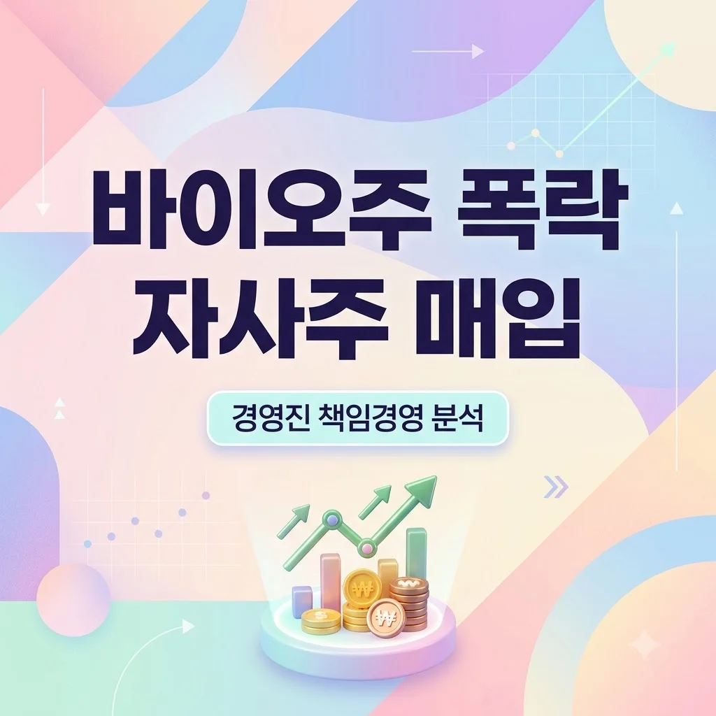 이규호 부회장 자사주 매입! 바이오주 폭락 속 책임경영과 주가 전망