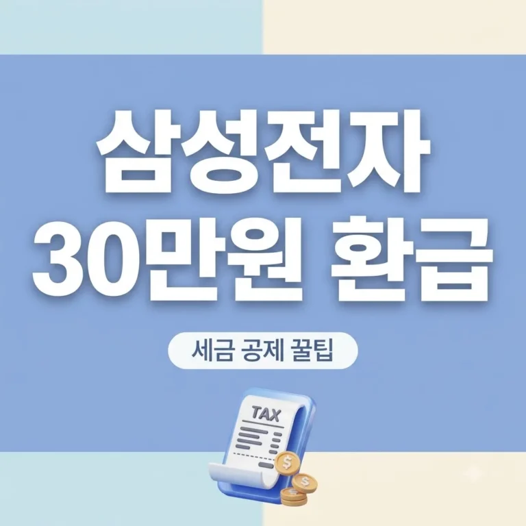 삼성전자 30만원 환급 세금 공제 팁.. 몰라서 못 챙긴 숨은 돈 찾아가는 방법?