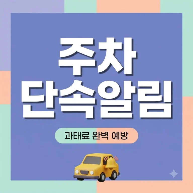 주차단속알림서비스 신청방법 총정리 2026년 과태료 예방 앱 추천