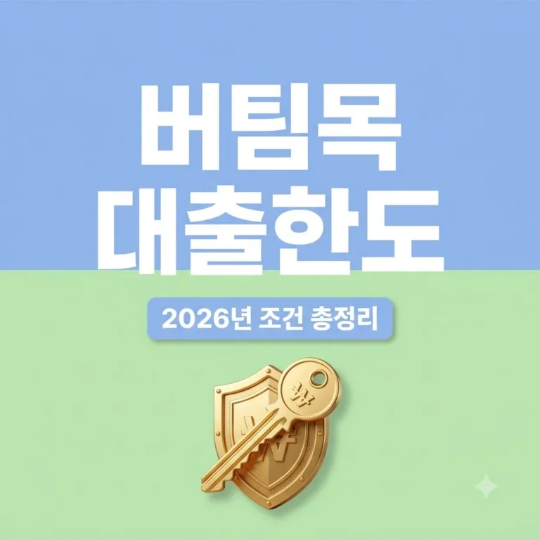 버팀목전세자금대출 한도 2026년 조건 및 신청 서류 총정리