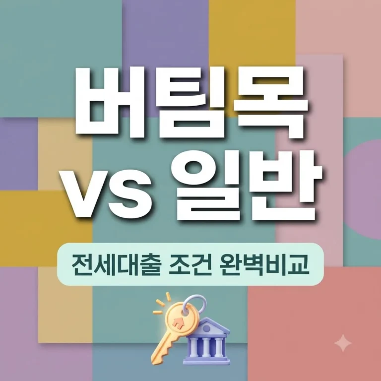 버팀목전세자금대출 vs 일반 전세자금대출 비교 2026 조건 총정리