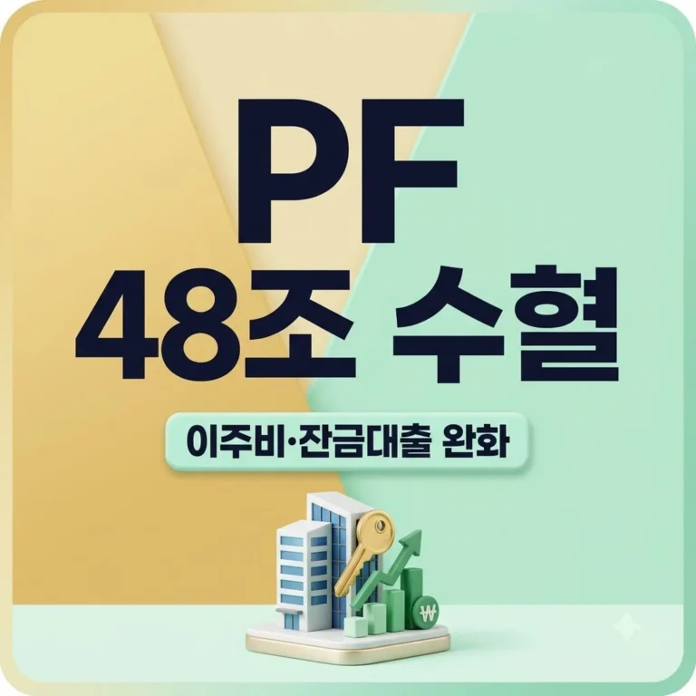 PF 48조 수혈 이주비·잔금대출 완화 총정리: 핵심 수혜 조건 및 신청 방법