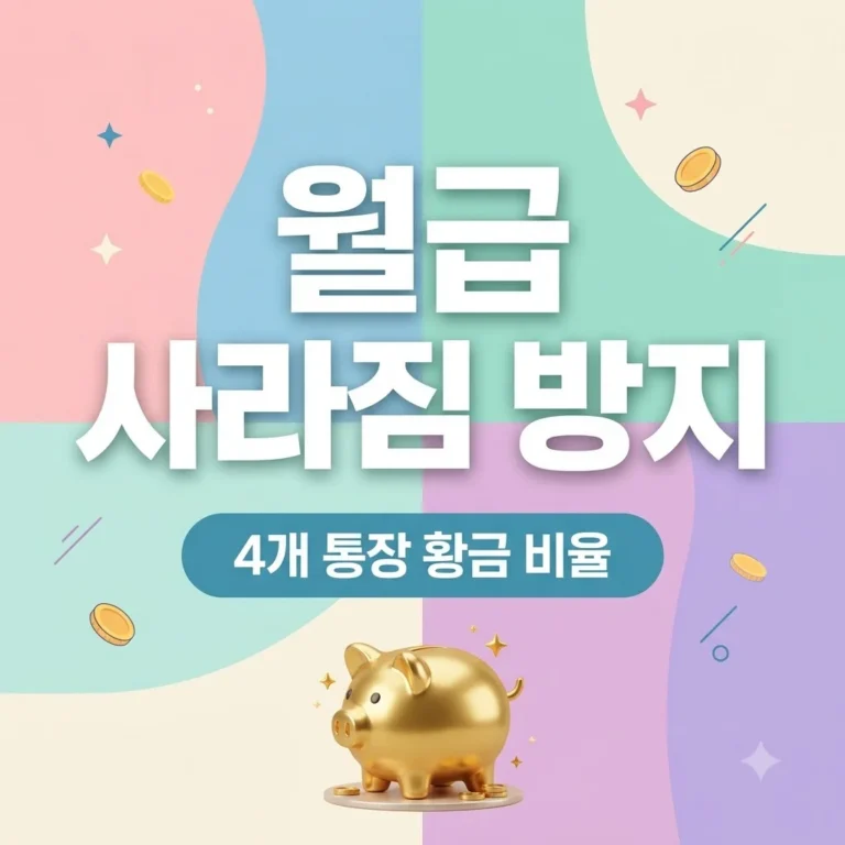 월급 사라짐 방지 통장 쪼개기 활용법 4단계 완벽 정리