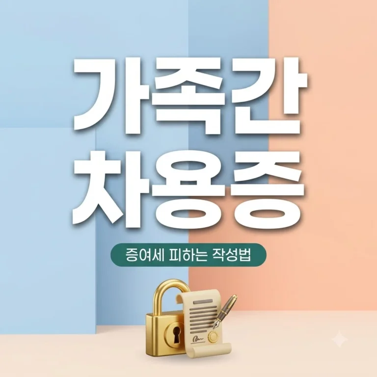 가족간 차용증 양식 및 증여세 폭탄 피하는 주의점 5가지 (2026년 기준) 1 가족간 차용증 양식 및 증여세 폭탄 피하는 주의점 5가지 (2026년 기준)