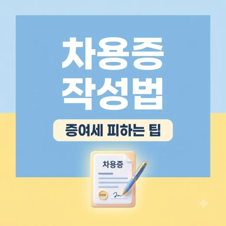 가족간 차용증 양식 작성법과 증여세 피하는 이자 상환 팁