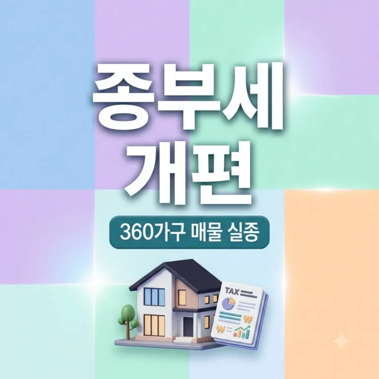 종부세 영향으로 반포·타워팰리스 360가구 실종? 2026 부동산 분석 4 종부세 영향으로 반포·타워팰리스 360가구 실종? 2026 부동산 분석